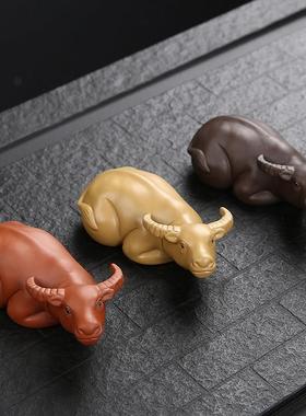 扭转乾坤家居装饰摆件生肖牛客厅办公室玄关茶室摆设茶宠精品可养