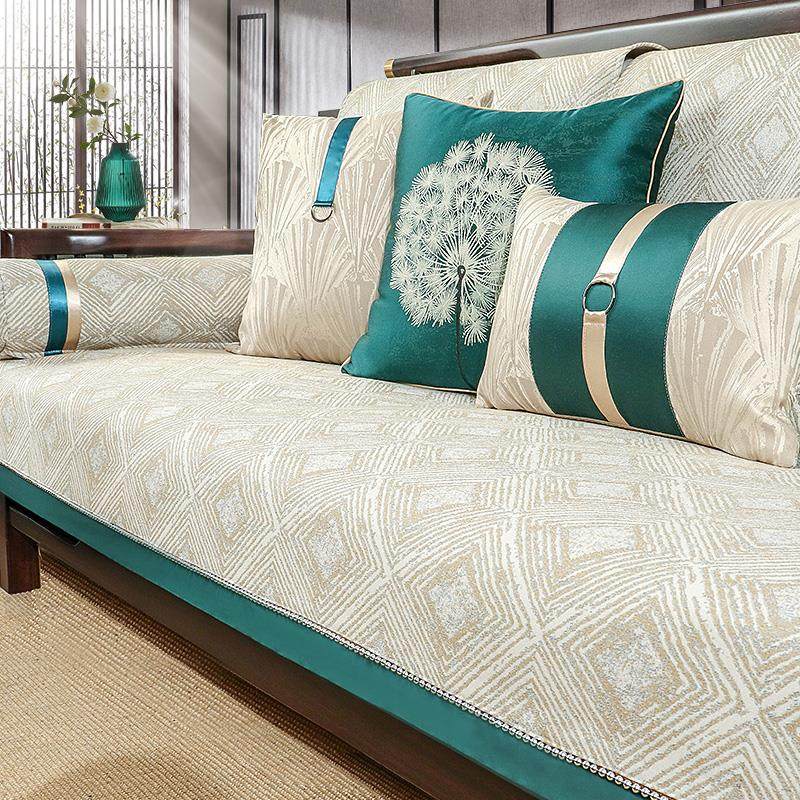 新中式沙发垫四季通用防滑垫高端中式实木沙发套罩坐垫全包定制,居家布艺,沙发垫,淘宝优惠券,粉丝福利购,淘宝优惠卷