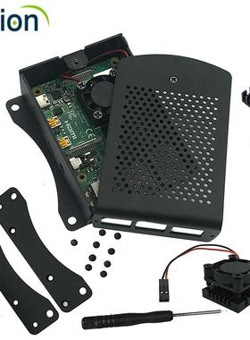 树莓派4代外壳金属铝合金Raspberry Pi 4B铝制龟体机箱带壁挂支架