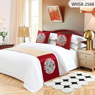 床旗桌旗床尾巾中式 饰品高端家用 古典轻奢宾馆酒店民宿床上用品装