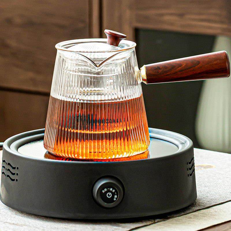 竖纹电陶炉煮茶套装小套玻璃茶具茶壶泡茶家用煮茶器煮茶炉烧水壶,餐饮具,茶壶,淘宝优惠券,粉丝福利购,淘宝优惠卷