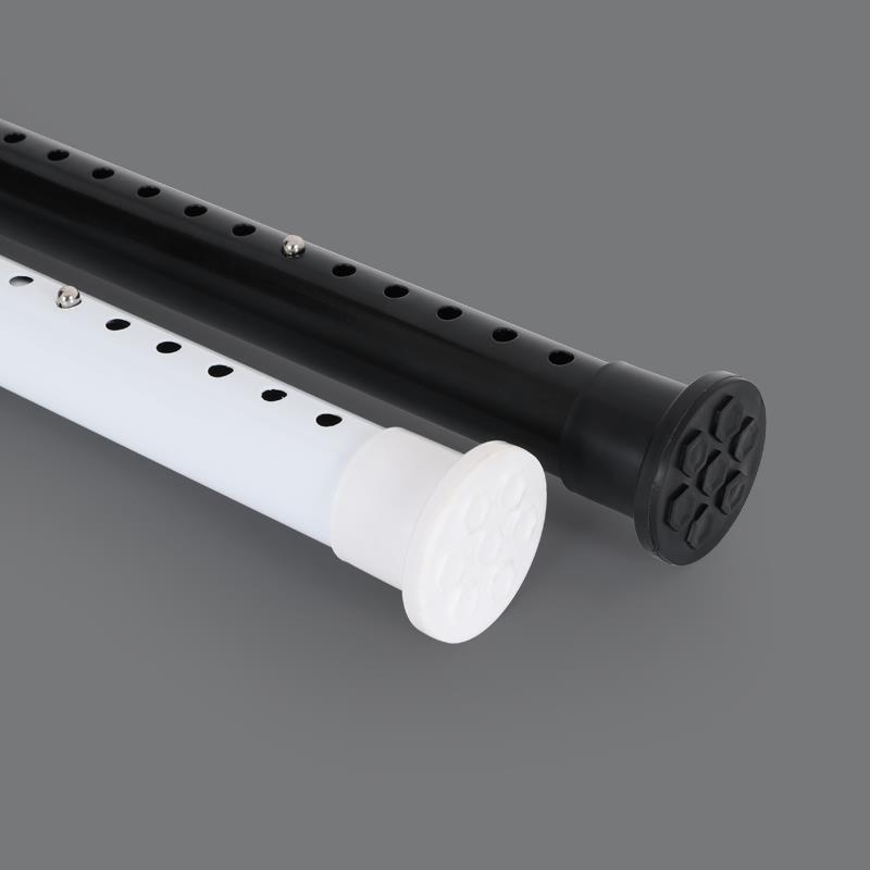 免打孔伸缩杆窗帘杆门帘杆收缩杆免钉安装杆4米超长加固磨砂黑