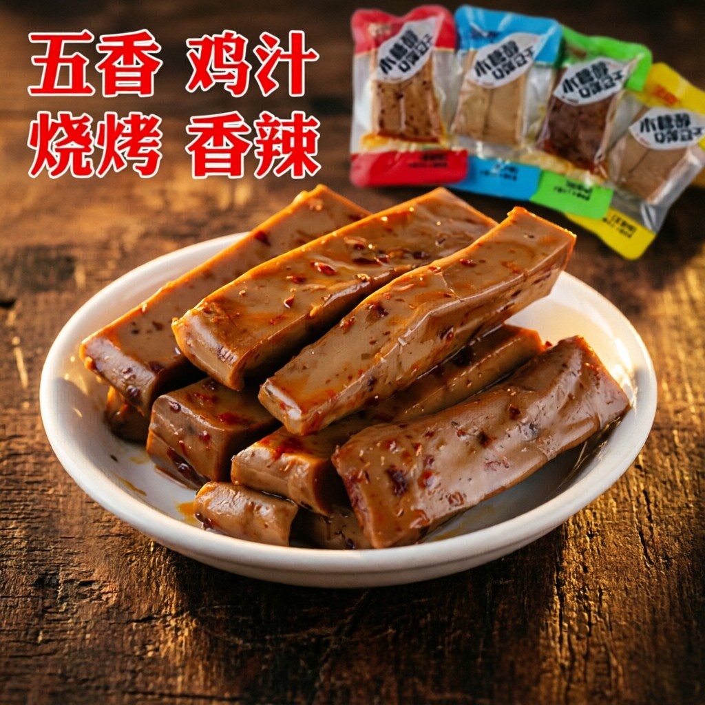 香辣鲜爽烧烤焦香木糖醇Q弹豆干五香香辣烧烤味豆腐干开袋即食