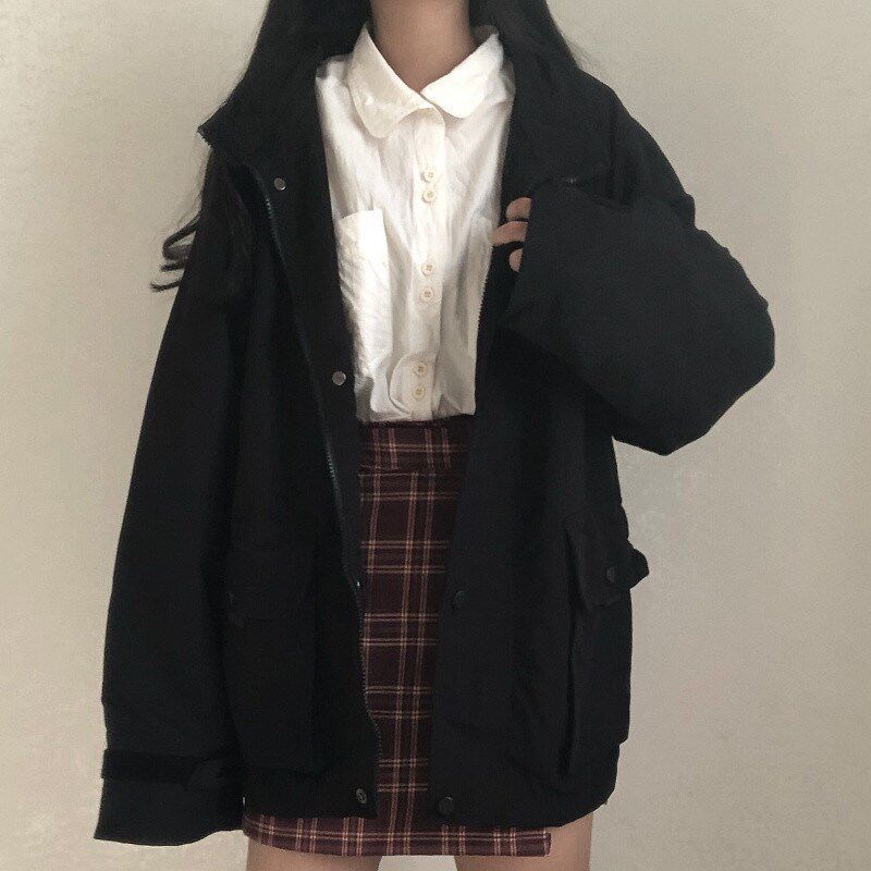速发2024新款秋冬季宽松韩版百搭休闲风上衣女ins潮复古港味工装