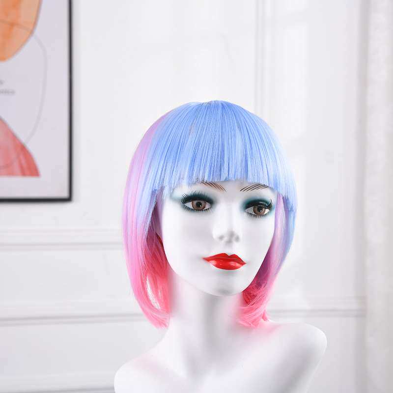 现货速发Ladies Qi Liu H wig high tempera silk gradiet bob c