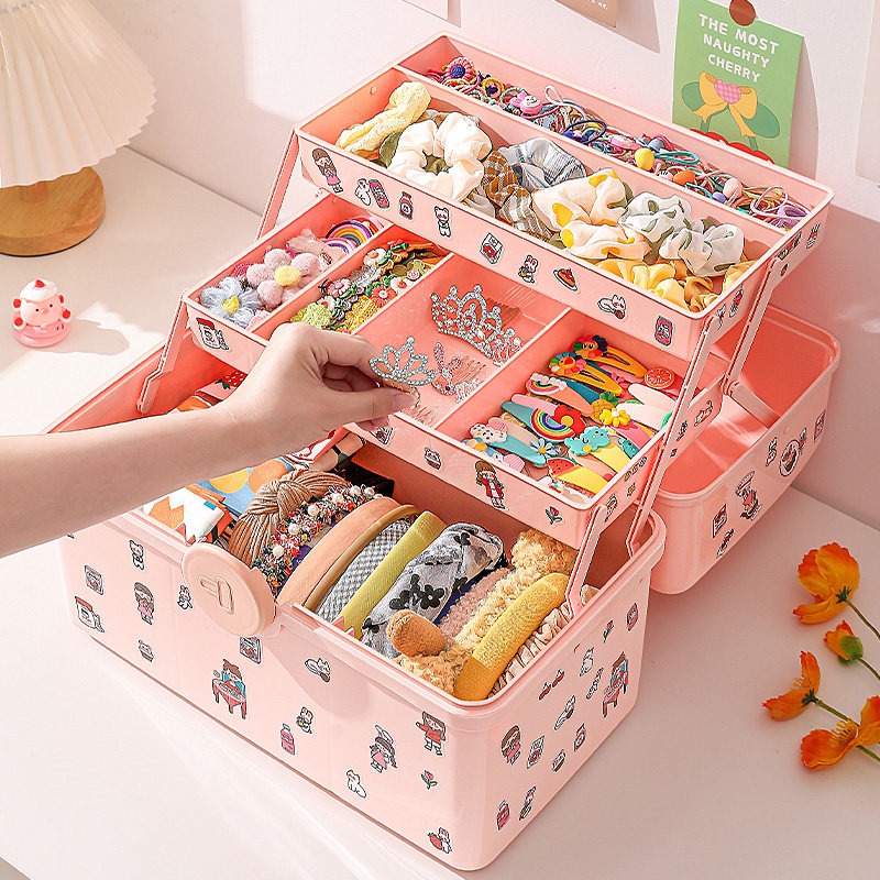 现货速发儿童饰品收纳盒发饰孩发箍发夹皮筋童宝宝可爱梳妆头饰发,收纳整理,首饰盒,淘宝优惠券,粉丝福利购,淘宝优惠卷