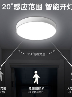 led吸顶灯雷达感应灯过道仓库工厂楼道车库停车场过道走廊民宿灯