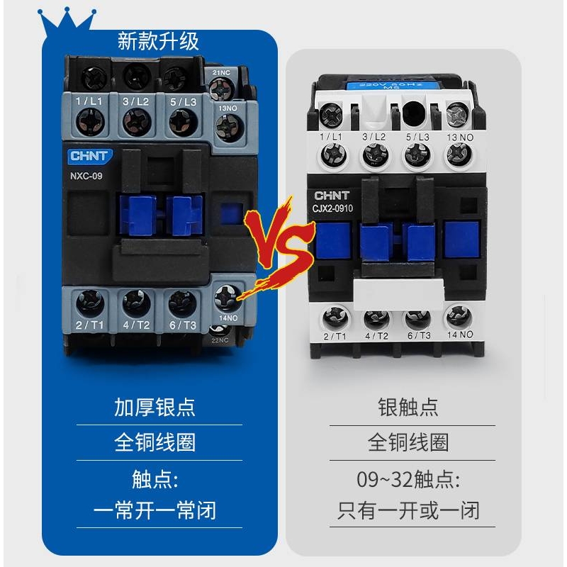 交流接触器220v三相380v CJX2-1210 1810 2510 3210 6511 NXC