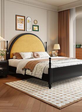 法式复主卧双人实木床简约.白色公主床18米婚床OLP古美包式皮软大