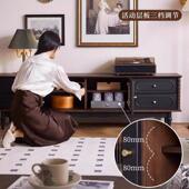 厅 de店铺热销法式 中古风红橡LIP木全实木电视柜黑色客 家用储d