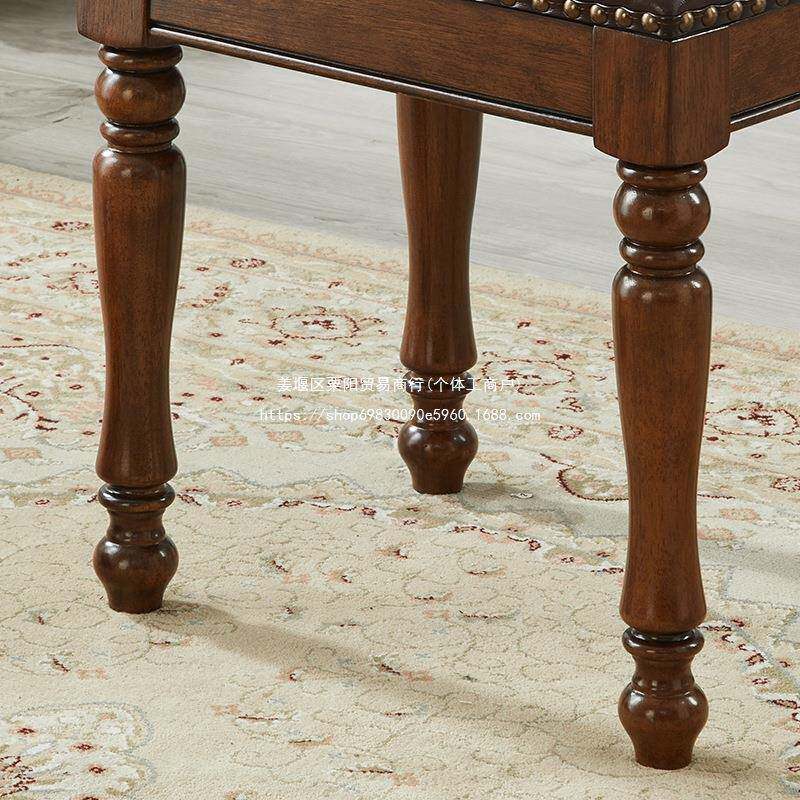 妆#无品牌/美式实木梳妆凳妆台包凳化软妆子简约卧室凳凳实木古筝