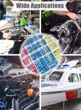 810PCS 盒装热收缩连接器绝缘汽车船用端子 环叉钩铲对接接头套件