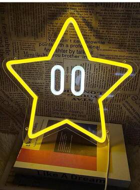 霓星星虹电商代贴标签发光牌英灯文字母图案气氛装饰CRR灯灯牌