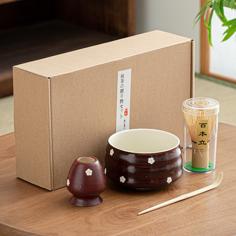 跨境新款手绘茶筅抹茶刷百本立茶筅立组合宋代点茶抹茶打茶器工具