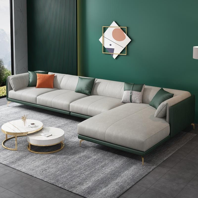 现约代简约小户型L型轻奢皮艺位沙发现代简双人位贵妃三PBH人位沙