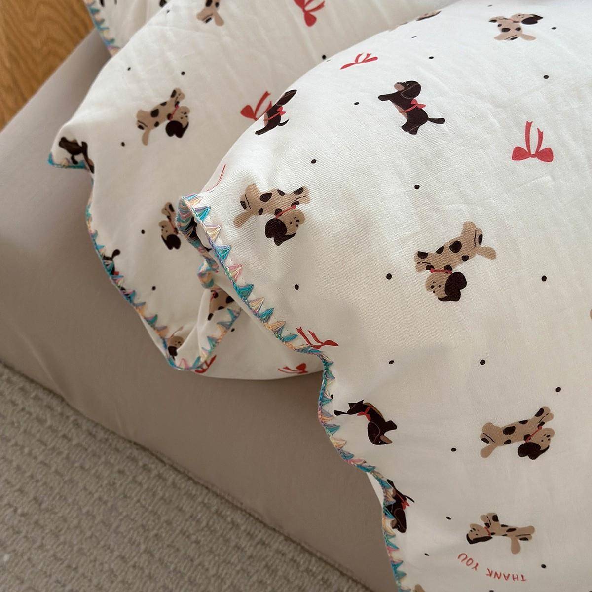 A童儿可用酥双层纱可爱纯棉纱布床上用品四软件套无品牌/纯棉类全