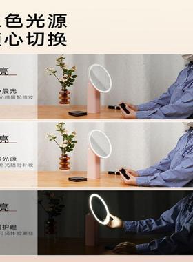 妆镜台子式YMF智能LED带灯小桌化充电补光面台灯大梳妆美妆网