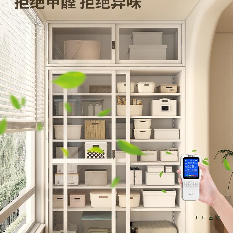 阳台985储物柜防防水置物柜靠制大容量杂晒物墙柜钢推拉门收纳柜