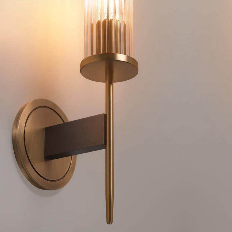 W美6视式全铜壁灯卧室头无品牌/电墙过道民宿轻床奢玻璃小壁