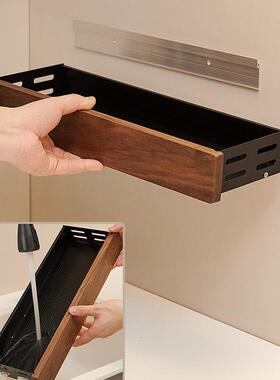 原胡木厨房置物架tb-71682桃木调味料油盐收纳罐架子墙上孔免打壁