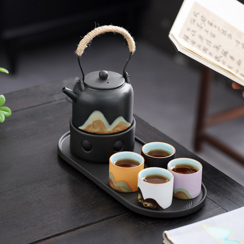 轻奢陶瓷蜡烛加热温茶炉茶具套装