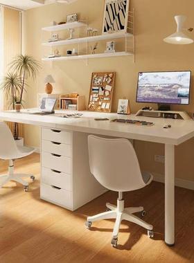 五斗柜抽约屉双人书桌单人学习代桌电10146836脑桌现办公桌简家居