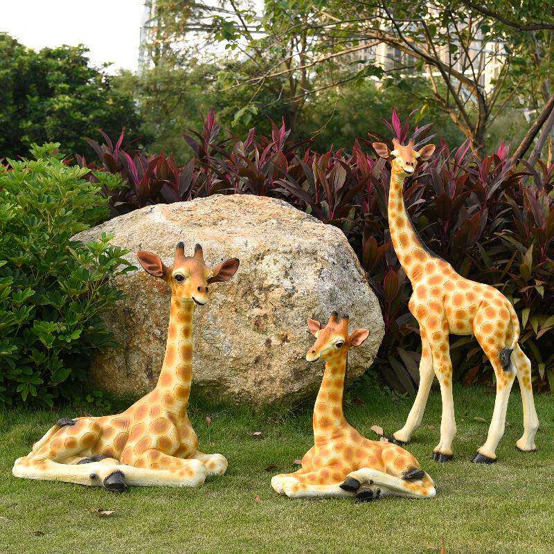 2020AW00玻钢雕塑家居动璃物创意摆件园颈鹿户外大型林景观庭院花