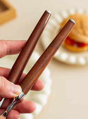 红贵宝木勺AFJ子勺高颜头值木柄04不饭锈钢餐尖头圆勺新品