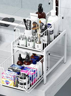 厨水房下槽置物日架多抽拉式可拆卸收纳篮调味料层用WBW品杂物置