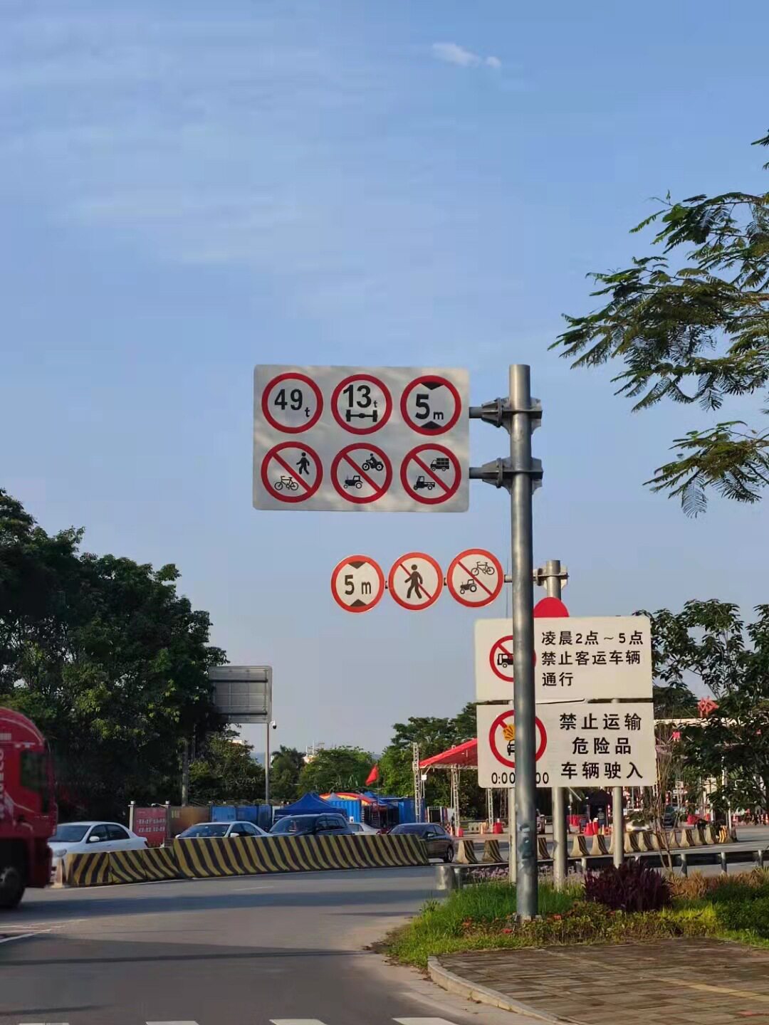 F型标志杆双悬臂单悬臂交通广州道路限高架限高牌标志杆指路牌
