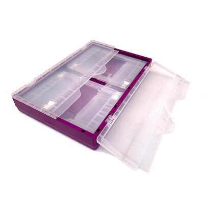 厂家直销内倒式透明YHX60403折叠箱果蔬生鲜透周转带盖明可带箱LO