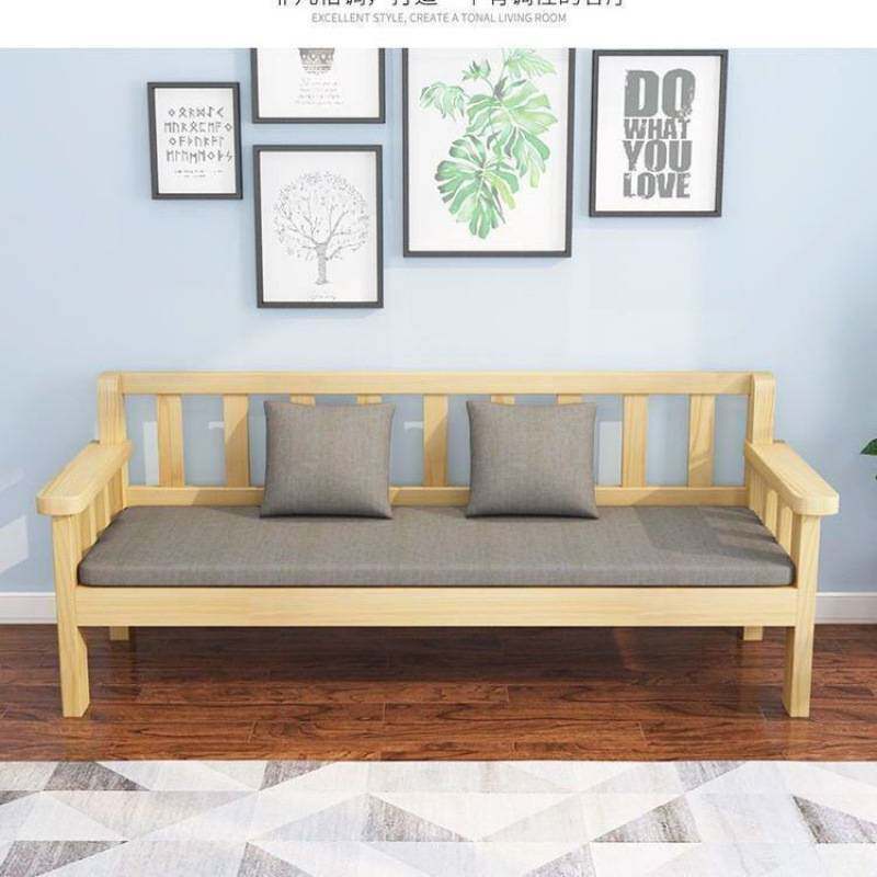 实木沙发组合客厅双人三人长椅出租房卧室沙发椅商场休息长条椅子