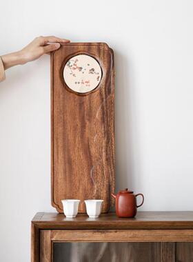 新款胡木茶家桃用型干小泡台盘办公室高档实木茶台WSTP2401长方形