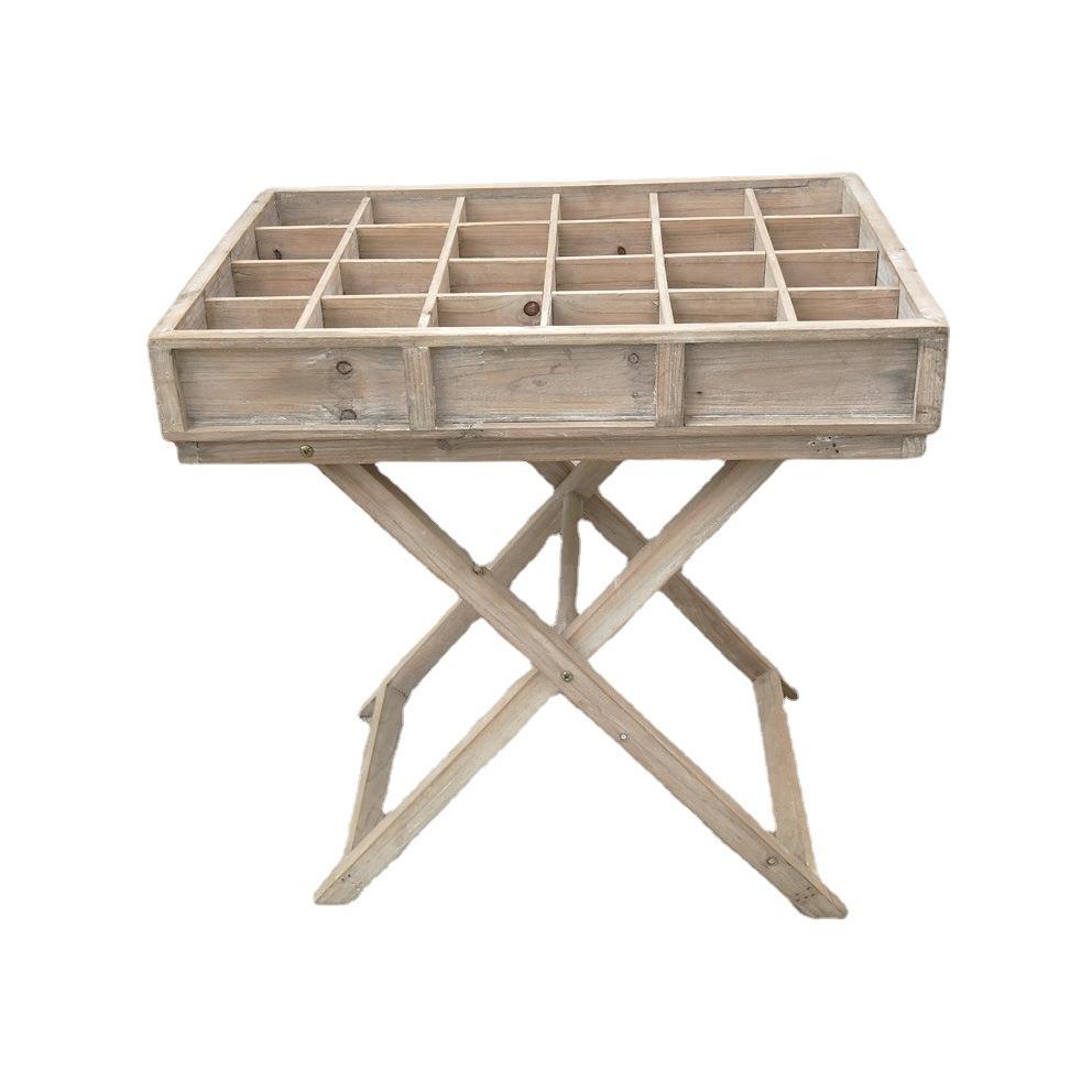 木质古复做旧24置物架NBK花架中式古格收纳架实复用小格子