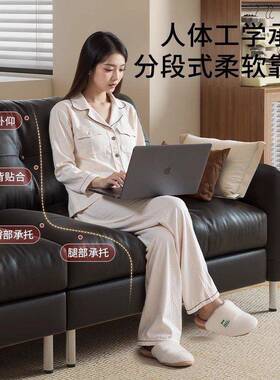 意式油轻奢复古蜡皮沙发复古风发出沙租ASG房小客户型厅皮艺直排