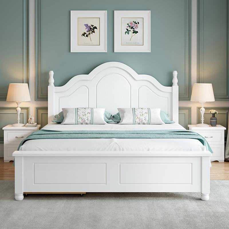 L$H床实木现代简约双人直床工厂销经型15济米出.租F97JJ7JS房家用