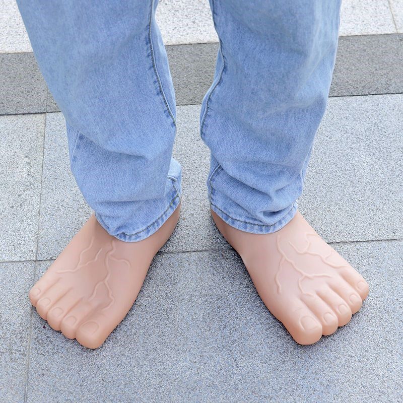 速发仿真人脚鞋搞怪创意男鞋大脚鞋鞋恶搞赤五指脚搞笑鞋子男脚趾