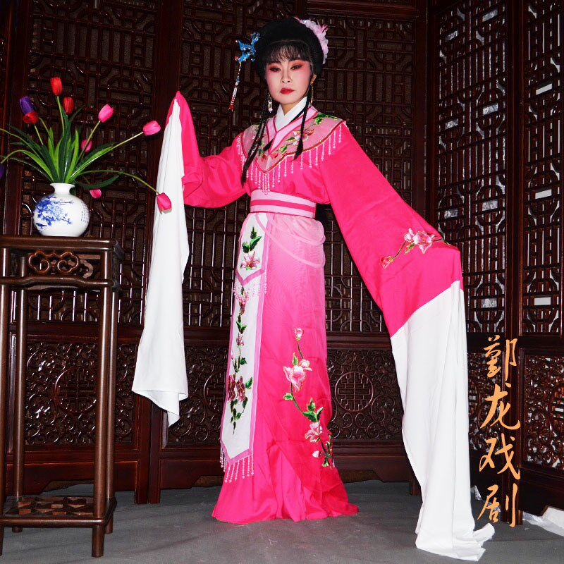 速发新款戏曲古装仿真丝小姐衣越剧黄梅戏小旦花旦服装实惠款A