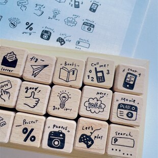 速发有小手帐迷你间印章手帐本时间轴具打树脂木质图章tt