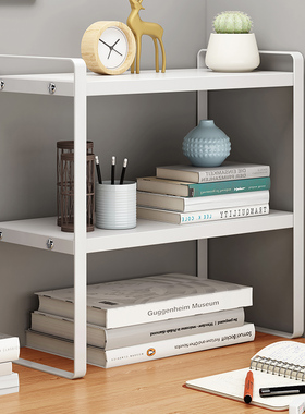 速发书架桌面置物架办公室多层收纳层架床头矮桌上书小架型书桌整