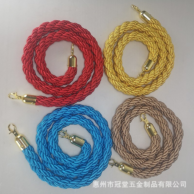 速发不锈钢一米线栏杆挂绳桩隔离线绳 礼宾杆迎宾柱1.5米麻绳