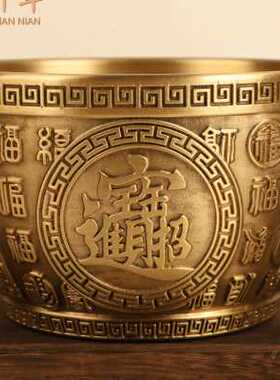 速发厂家黄铜米百聚财缸福缸大办招财进宝聚宝盆纯铜创意手工号公