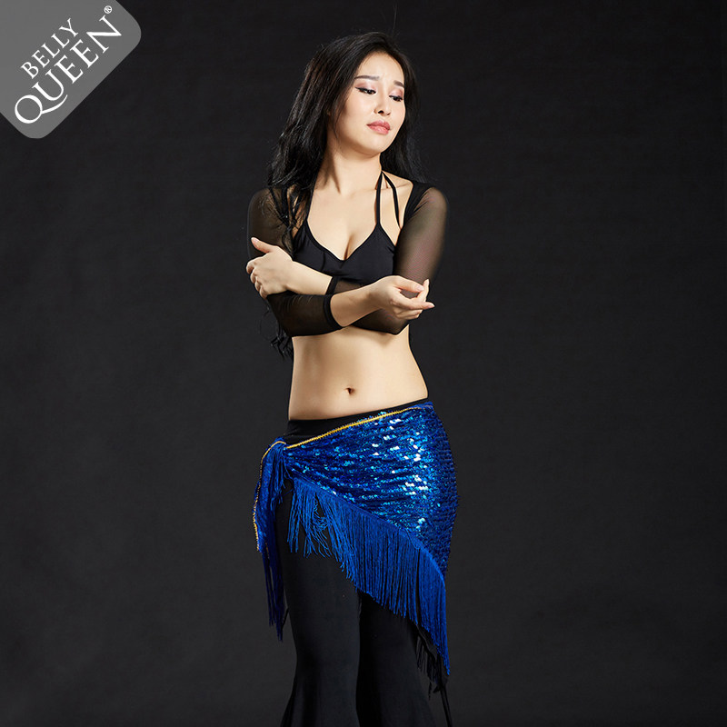 速发舞娘肚皮舞腰链 新款 流苏东方舞蹈初学者练功臀巾裙 亮片三