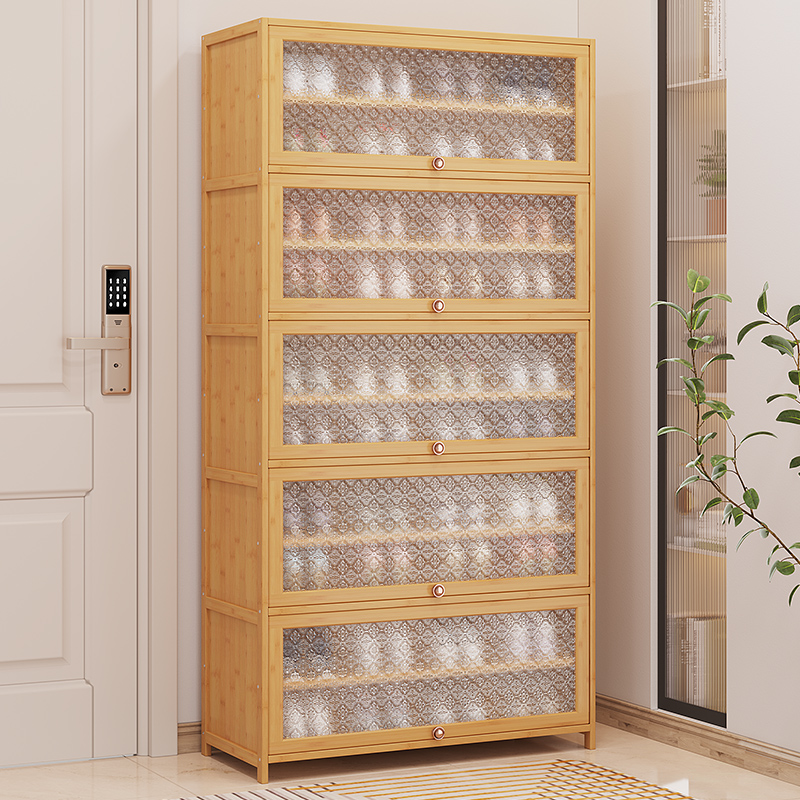 鞋柜2022新款爆款门口家用鞋架带柜门门外置物架玄关楼道入户实木