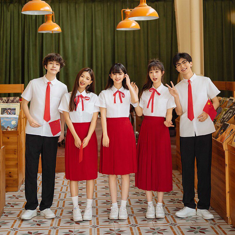 速发中学生大合唱朗诵演服出班服运高会动中生学院风毕业校服套装