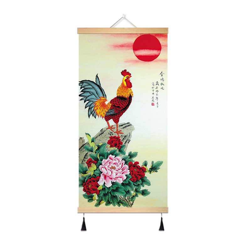 速发报晓雄鸡挂画客厅玄关书房招财装饰画大吉图装饰壁画挂画图片