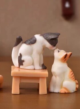 速发写实小猫迷你微景意桌面摆件高级感小摆件饰装品创观摆件家居