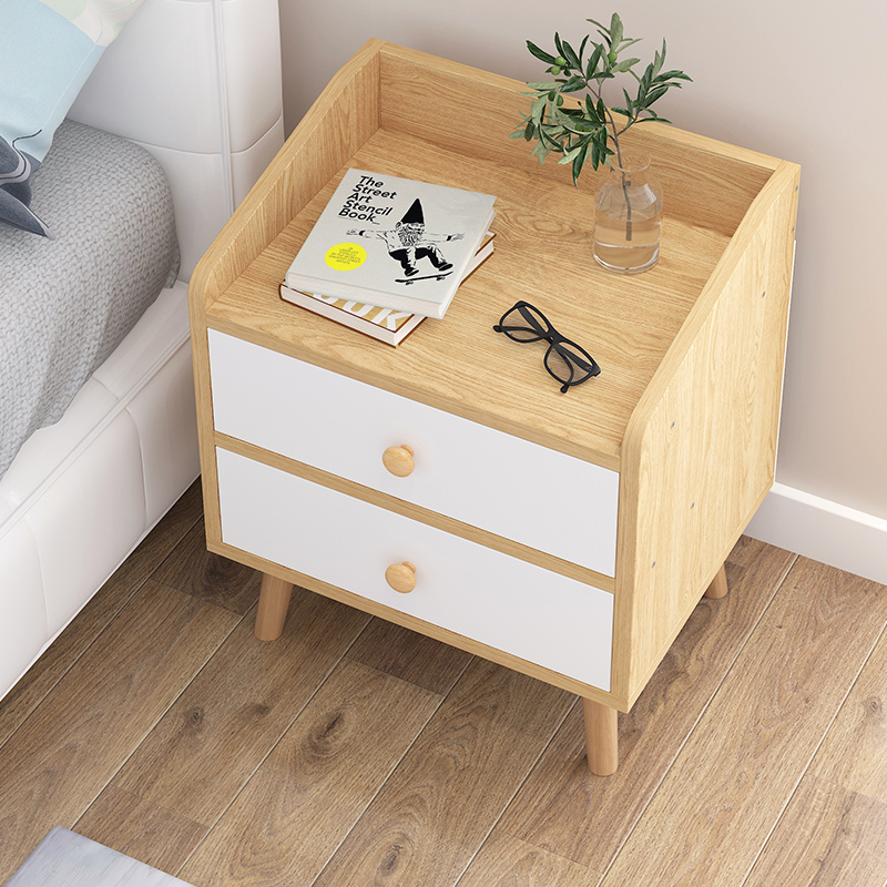 速发床头小简约实边小柜子储物柜柜型简易经济型卧室床木脚床边柜