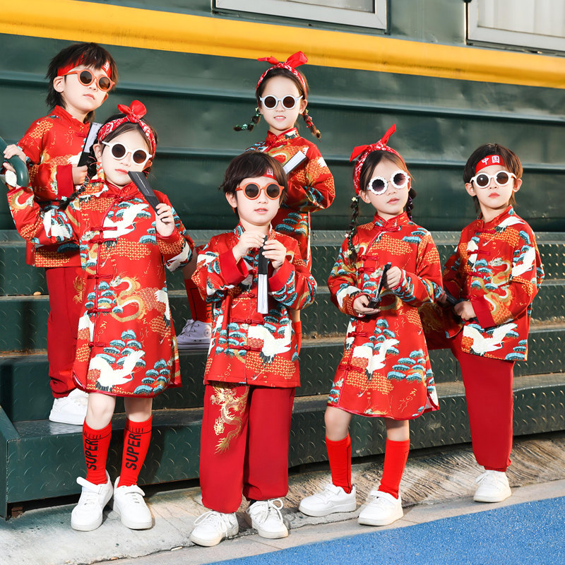 速发元旦儿童演出服套国男童装童唐装风旗袍裙幼儿园园服新款舞台