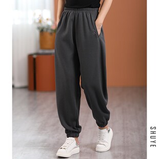 速发清仓复纯休闲卫腰松紧裤哈伦裤古色百搭九分裤